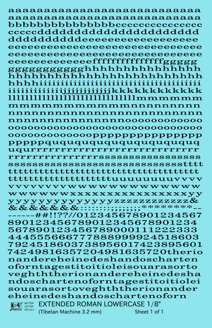 Lowercase Extended Roman Letter Number Alphabet