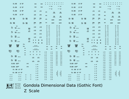 Dimensional and Weight Data Gondola Gothic Font