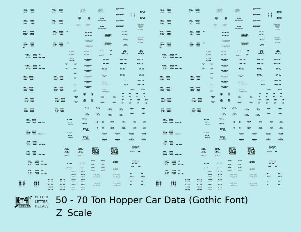 Dimensional and Weight Data 50 To 70 Ton Hopper Car Gothic Font