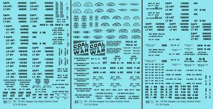 Dimensional and Weight Data 50 To 70 Ton Hopper Car Gothic Font