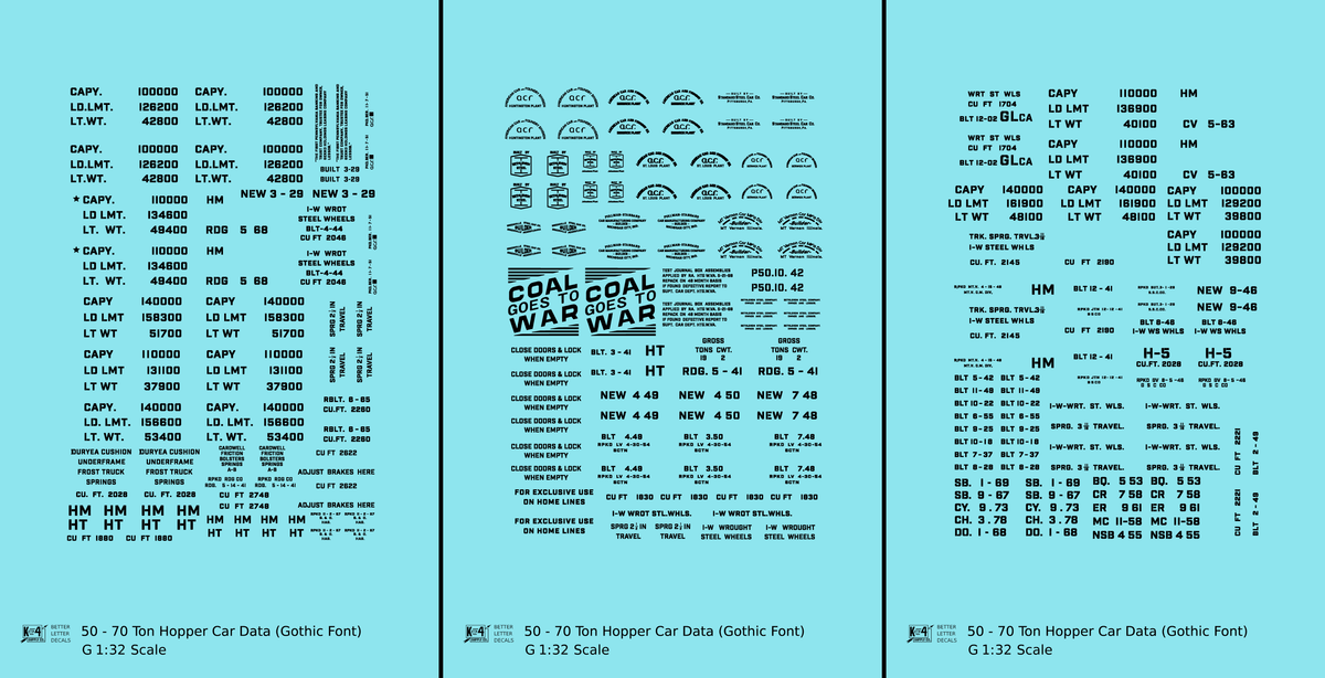 Dimensional and Weight Data 50 To 70 Ton Hopper Car Gothic Font