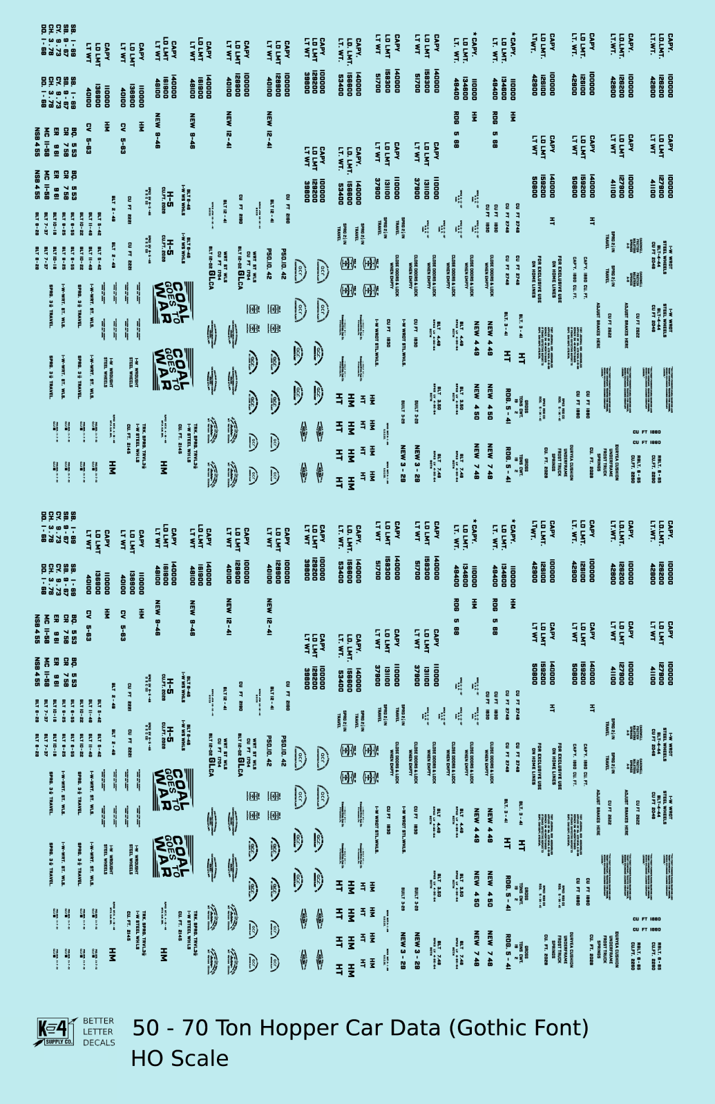 Dimensional and Weight Data 50 To 70 Ton Hopper Car Gothic Font
