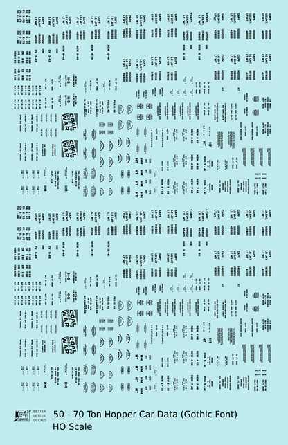 Dimensional and Weight Data 50 To 70 Ton Hopper Car Gothic Font