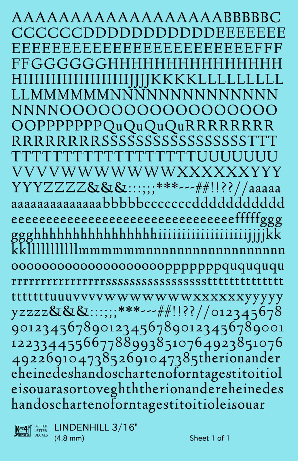 Lindenhill Letter Number Alphabet
