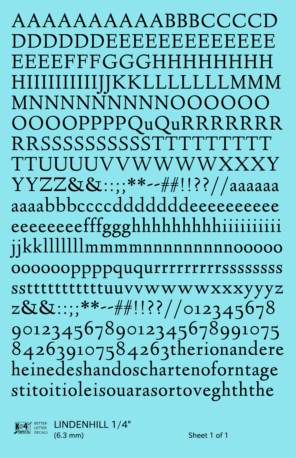 Lindenhill Letter Number Alphabet