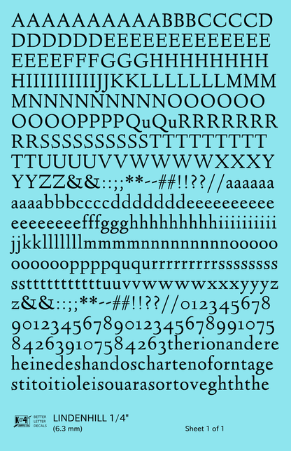 Lindenhill Letter Number Alphabet