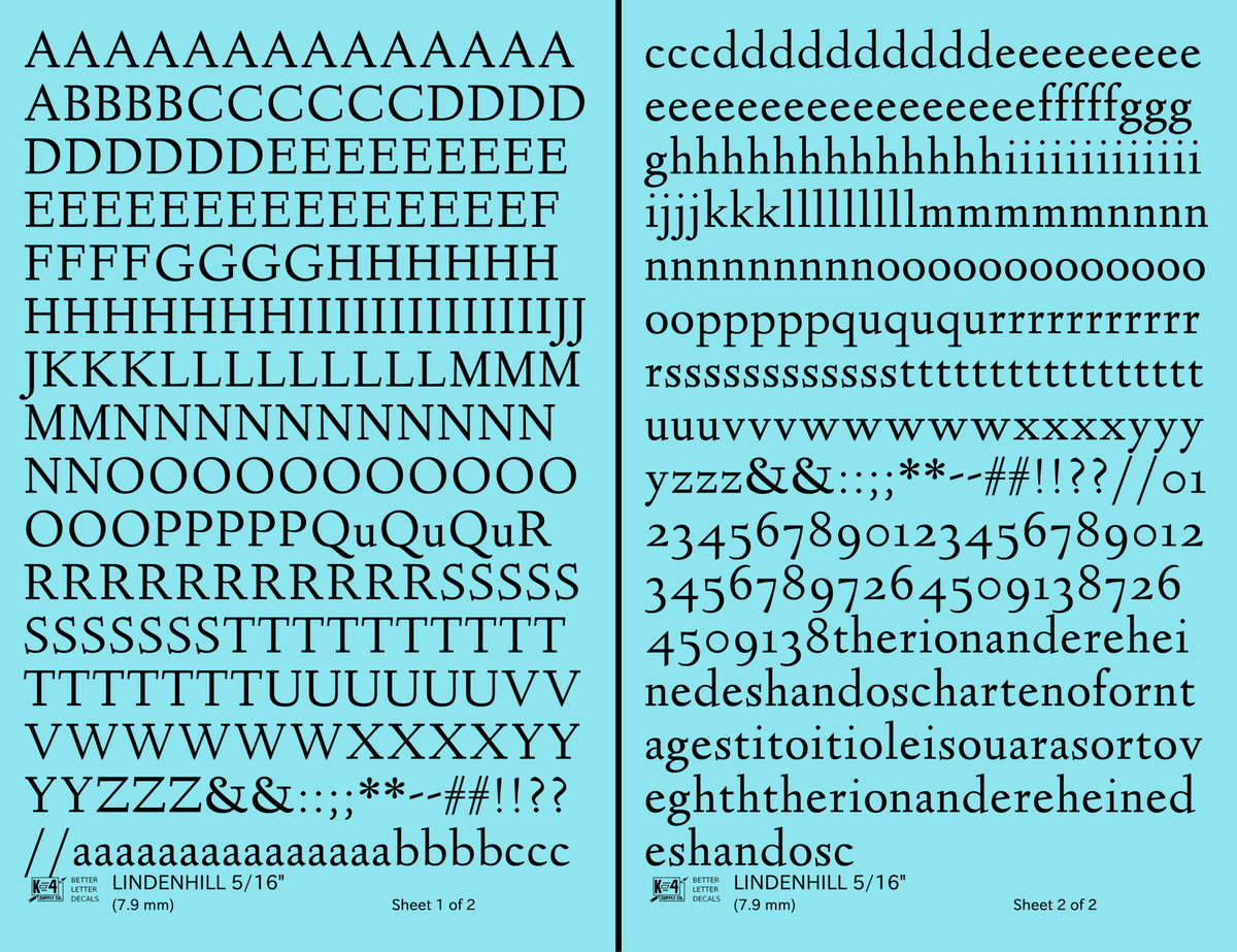 Lindenhill Letter Number Alphabet