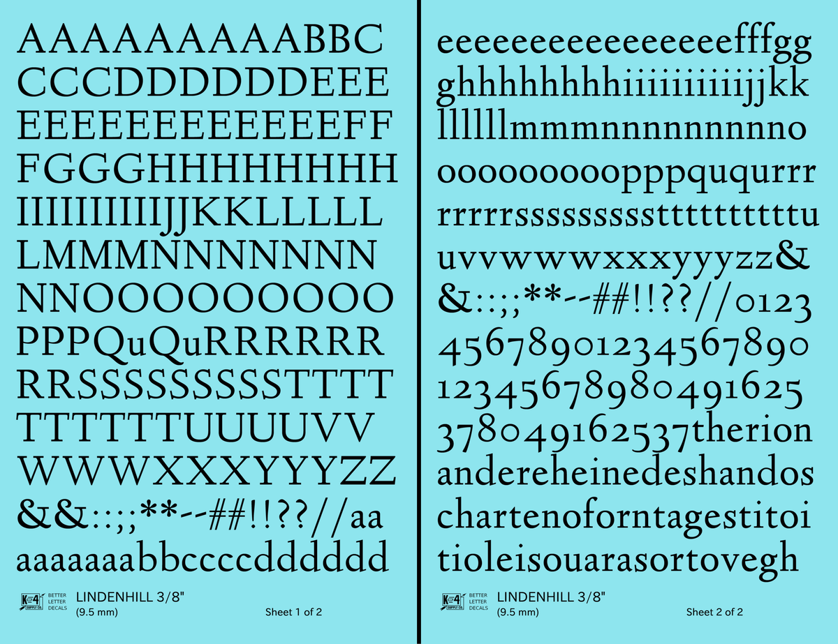 Lindenhill Letter Number Alphabet