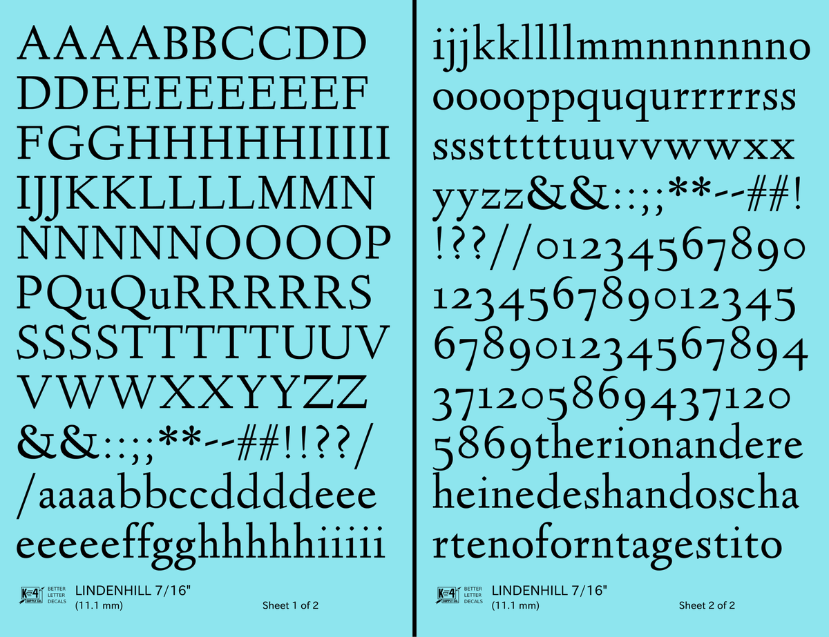Lindenhill Letter Number Alphabet