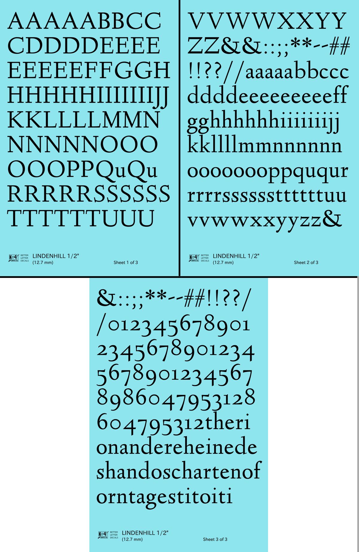 Lindenhill Letter Number Alphabet