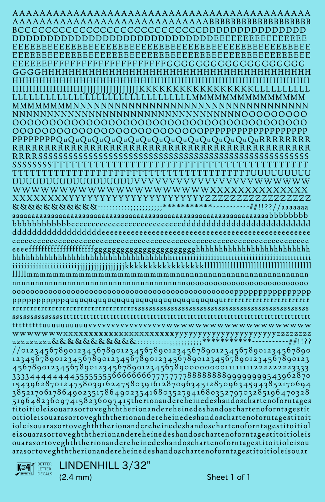 Lindenhill Letter Number Alphabet