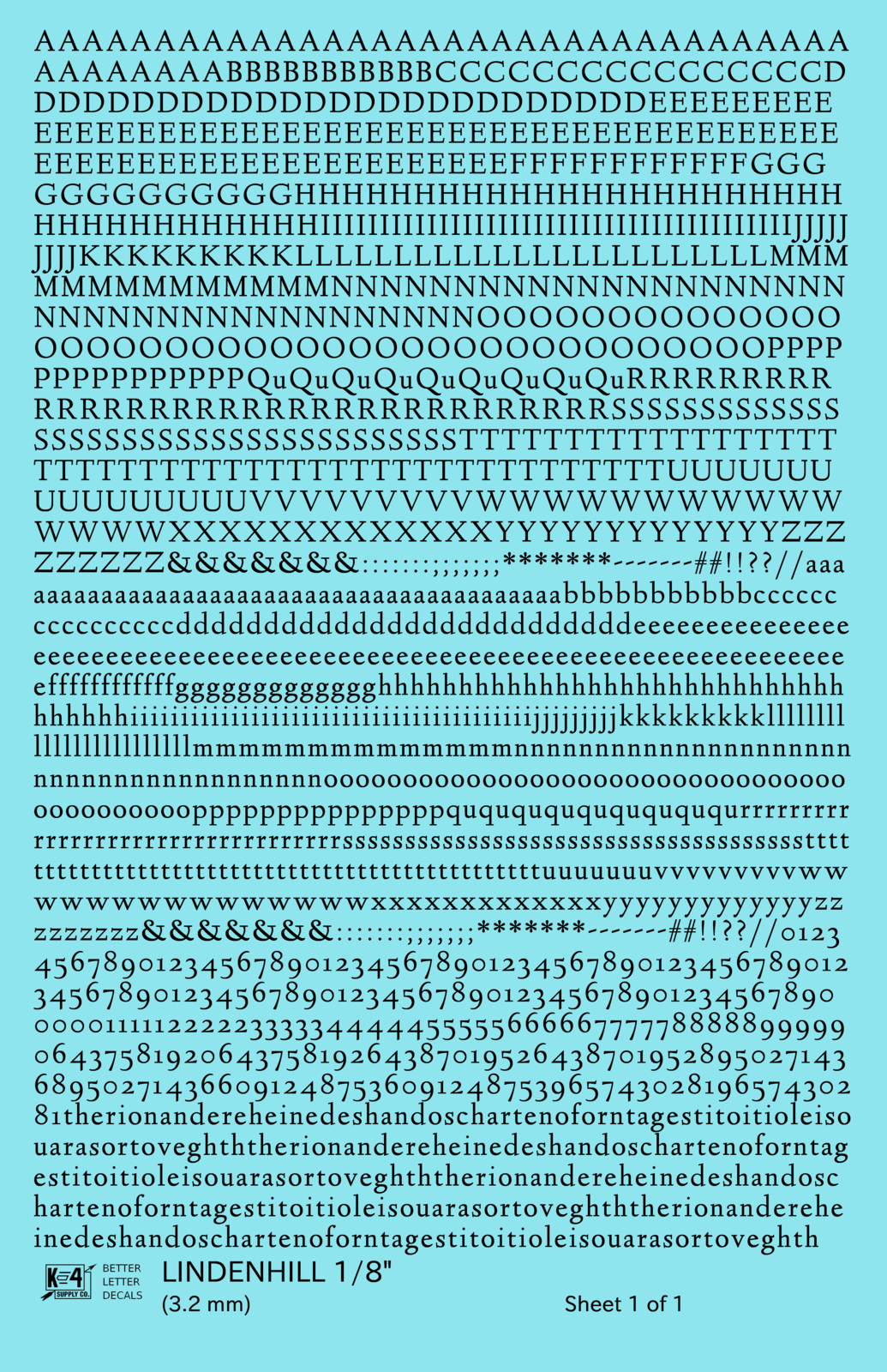 Lindenhill Letter Number Alphabet