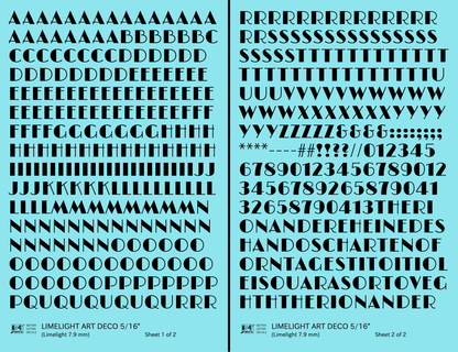 Limelight Art Deco Letter Number Alphabet