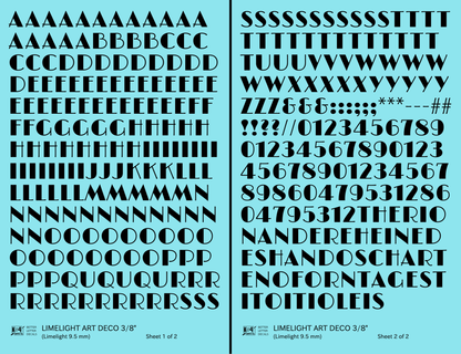 Limelight Art Deco Letter Number Alphabet