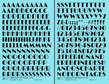 Limelight Art Deco Letter Number Alphabet