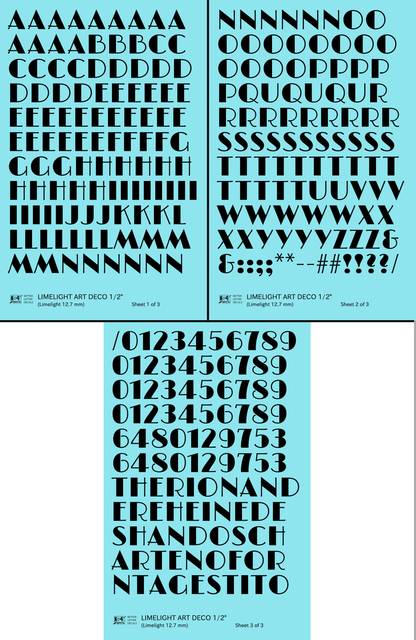 Limelight Art Deco Letter Number Alphabet