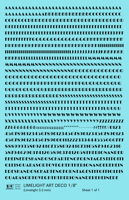 Limelight Art Deco Letter Number Alphabet