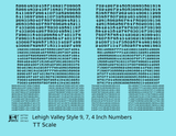 Lehigh Valley Freight Car Numbers  White 9, 7 and 4 Inch Renumber