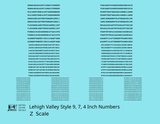 Lehigh Valley Freight Car Numbers  White 9, 7 and 4 Inch Renumber