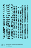 Lehigh Valley Freight Car Numbers  White 9, 7 and 4 Inch Renumber