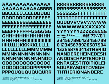 Mid Century Gothic Letter Number Alphabet