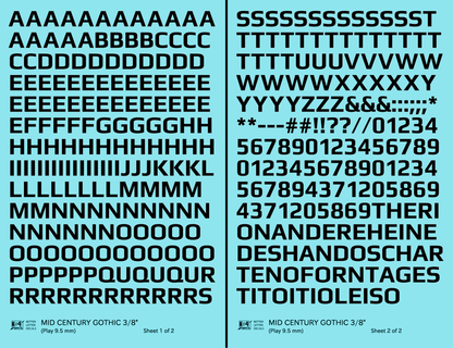 Mid Century Gothic Letter Number Alphabet