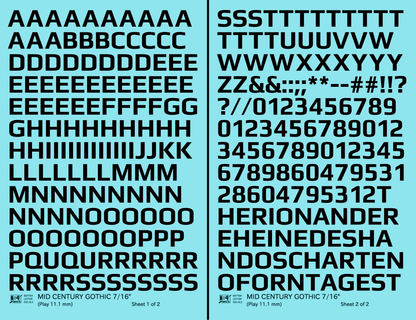 Mid Century Gothic Letter Number Alphabet