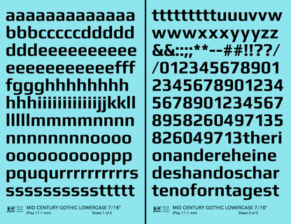 Lowercase Mid Century Gothic Letter Alphabet