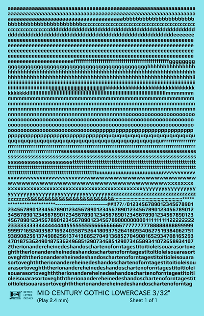 Lowercase Mid Century Gothic Letter Alphabet