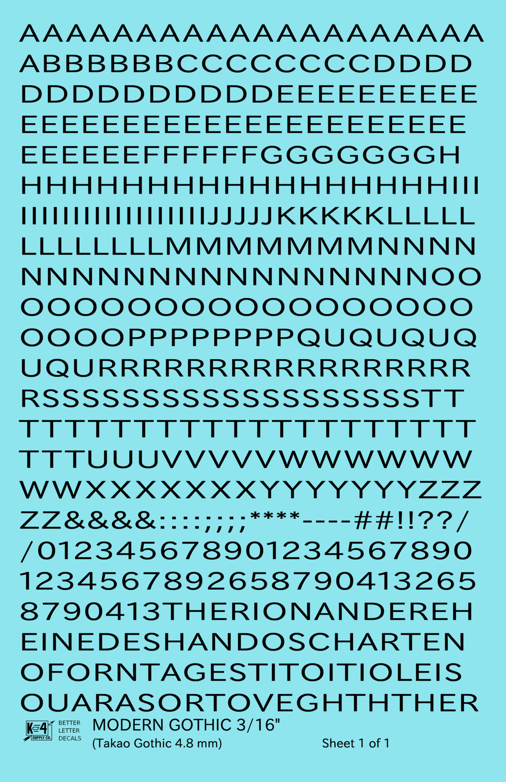 Modern Gothic Letter Number Alphabet