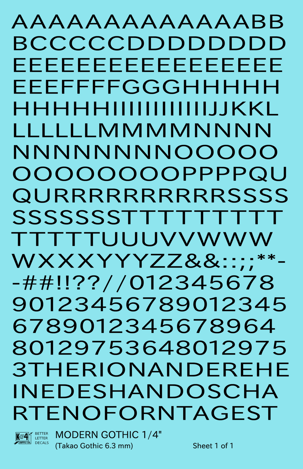 Modern Gothic Letter Number Alphabet