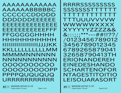 Modern Gothic Letter Number Alphabet