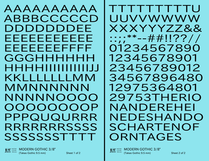 Modern Gothic Letter Number Alphabet