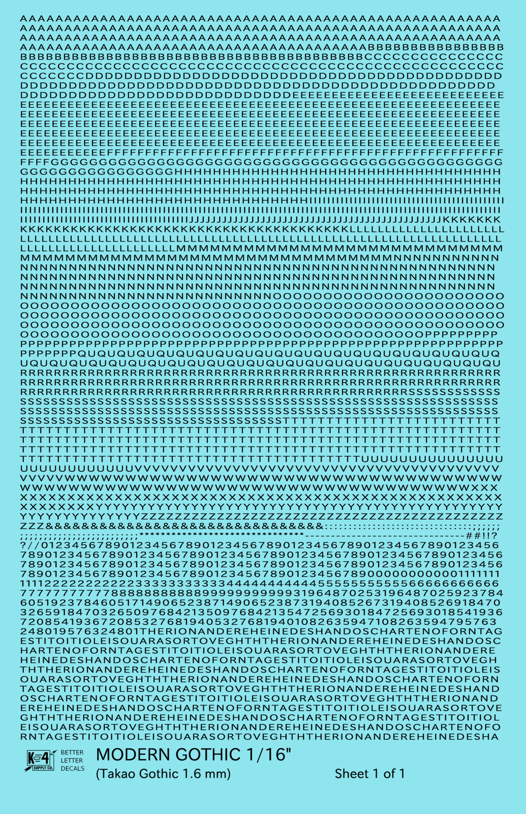 Modern Gothic Letter Number Alphabet