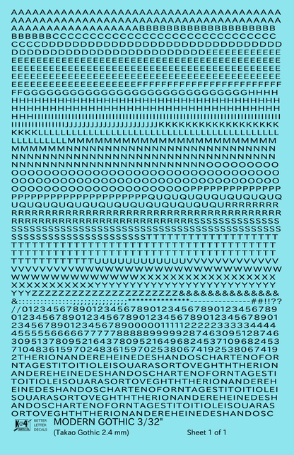 Modern Gothic Letter Number Alphabet