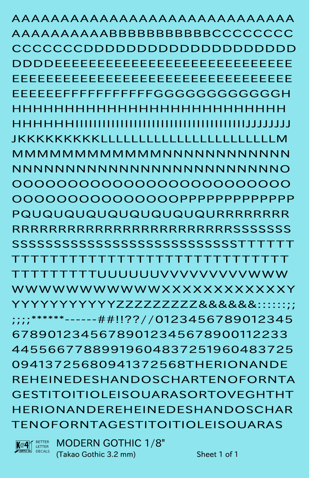 Modern Gothic Letter Number Alphabet