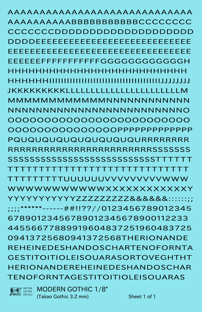 Modern Gothic Letter Number Alphabet