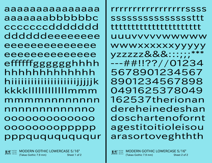 Lowercase Modern Gothic Letter Number Alphabet