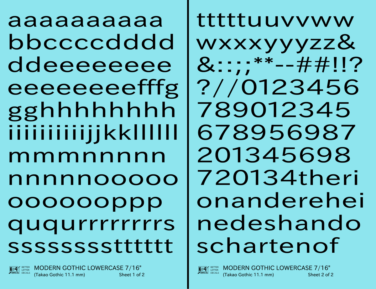 Lowercase Modern Gothic Letter Number Alphabet