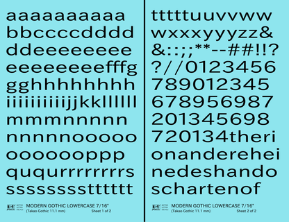 Lowercase Modern Gothic Letter Number Alphabet