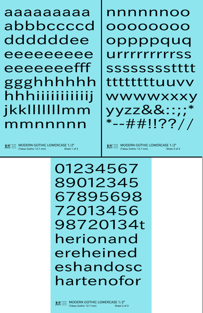 Lowercase Modern Gothic Letter Number Alphabet