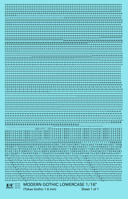 Lowercase Modern Gothic Letter Number Alphabet