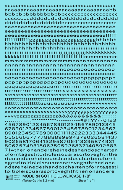 Lowercase Modern Gothic Letter Number Alphabet