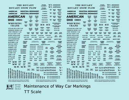 Maintenance Of Way (MOW) Data and Markings