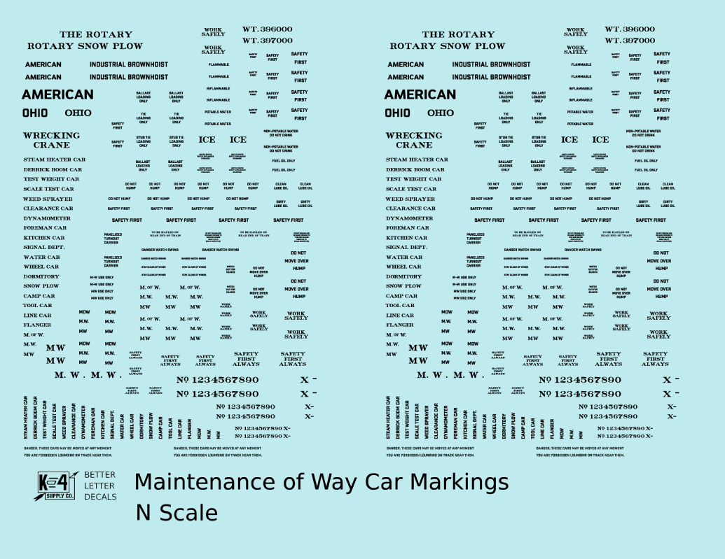 Maintenance Of Way (MOW) Data and Markings