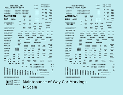 Maintenance Of Way (MOW) Data and Markings