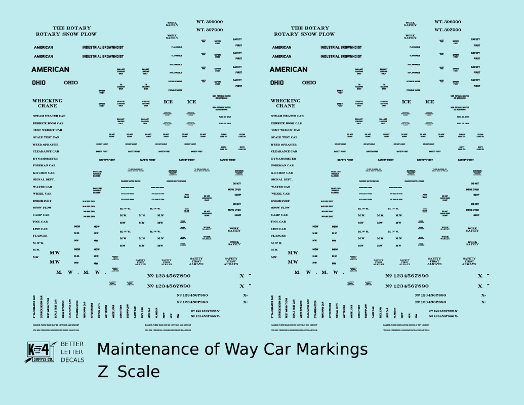 Maintenance Of Way (MOW) Data and Markings