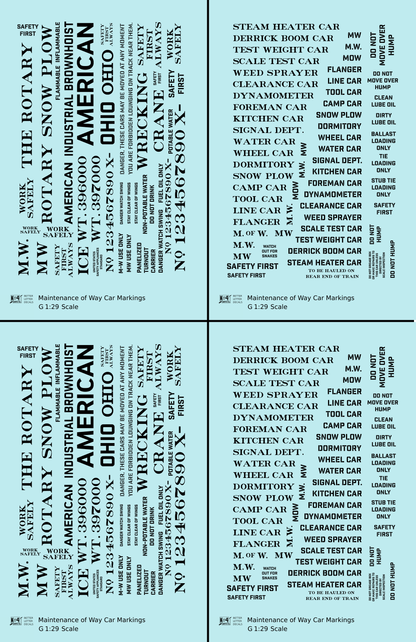 Maintenance Of Way (MOW) Data and Markings