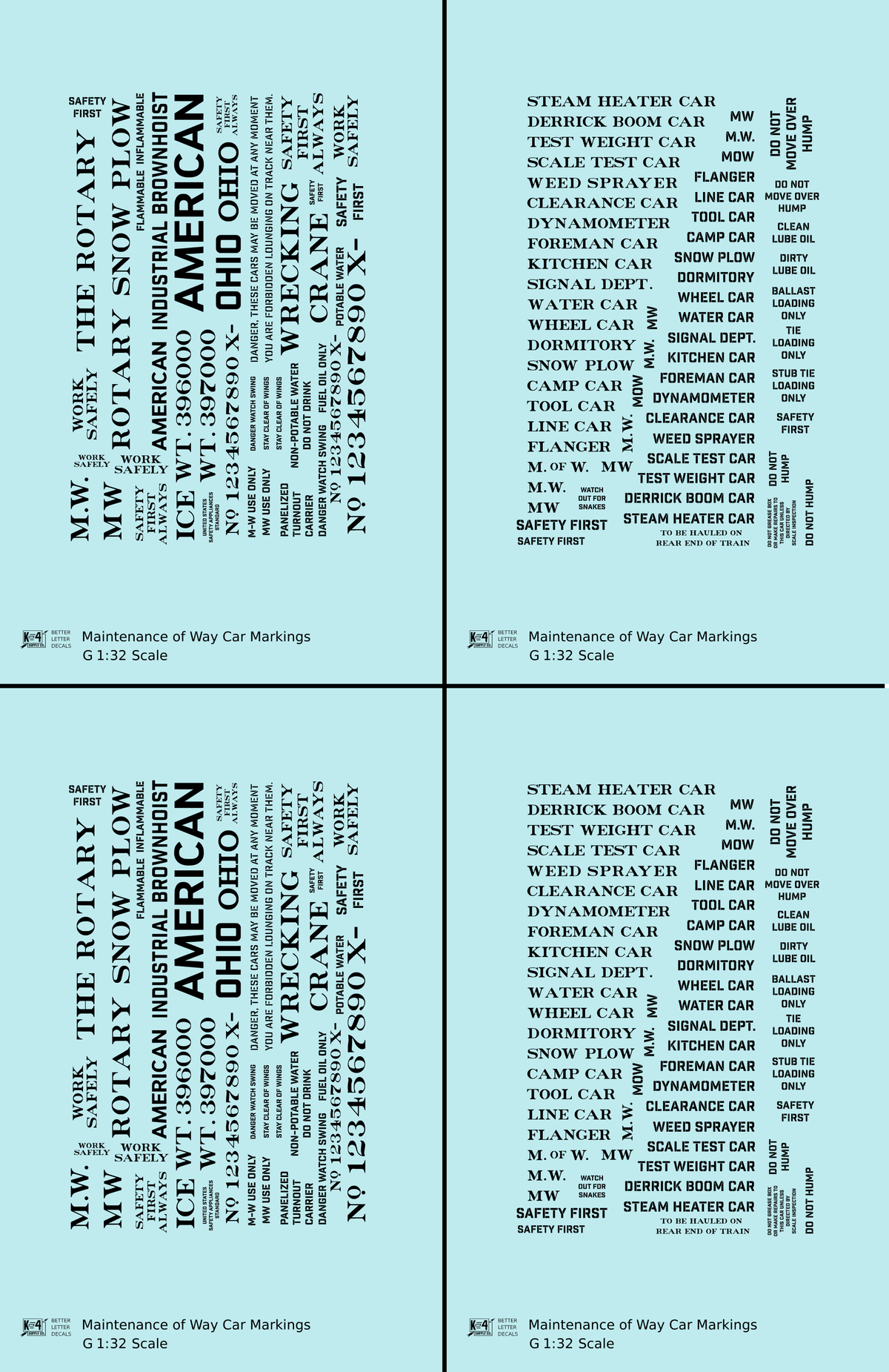 Maintenance Of Way (MOW) Data and Markings