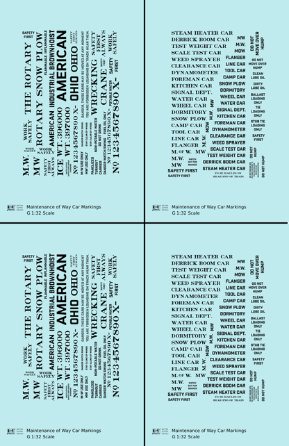 Maintenance Of Way (MOW) Data and Markings